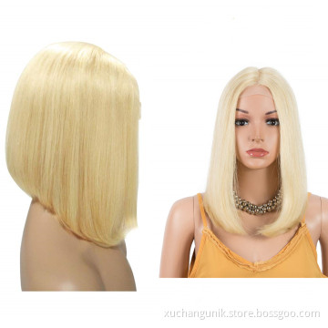 Cheap Raw Cuticle Aligned Hair Frontal Color Bob Wig13X4 13X5 13X6 Lace Front Wig Brazilian Blonde Short Human Hair 613 Bob Wig